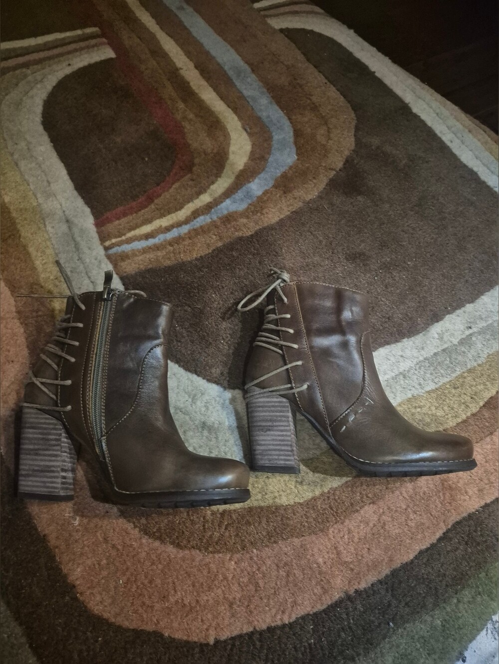 Womenβs Corkys Westie Elite Brown Leather Lace-Up Ankle Boots Sz 6
